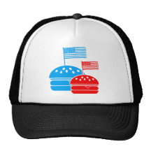 4th July - Independence Day - American Flag Burger Trucker Hat