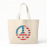 4th July - Independence Day - Peace Flag Canvas Bags