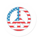 4th July - Independence Day - Peace Flag Stickers