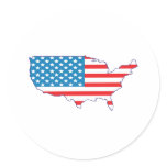 4th July - Independence Day - USA Flag Continent Stickers