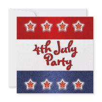 4th July invitations - customisable template