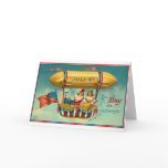 4th of July - Airship - Vintage art Greeting Card