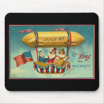 4th of July - Airship - Vintage art mousepads