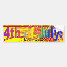 4th of July America Fireworks Bumper Sticker 2012