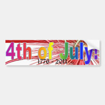4th of July America Fireworks Bumper Stickers