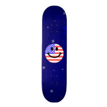 4th of July American Flag Smiley face Skate Board Decks