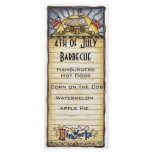 4th of July barbecue menu Rack Card