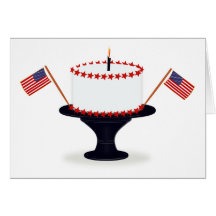 4th Of July Birthday Cake Greeting Cards