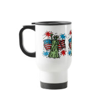 4th of July Commuter/ Travel Mug:  Lady Liberty