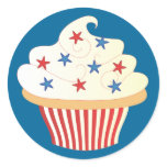 4th of July Cupcake Round Sticker