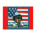 4th of July Dachshund postcards