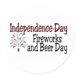 4th of July Fireworks and Beer Day stickers