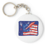 4th of July Fireworks Design Key Chains