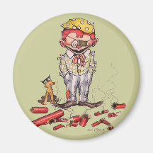 4th of July Gene Carr Illustration Refrigerator Magnet