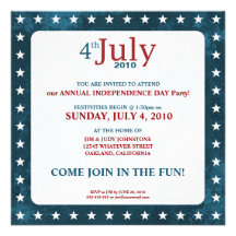 4th of July Independence Day | Party Invitations