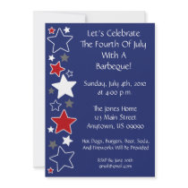 4th Of July Invitation (Red White And Blue Stars)