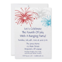 4th Of July Invitation (Star Spangled Fireworks)