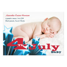 4th of July Photo Birth Announcement