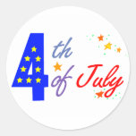 4th of July Round Sticker