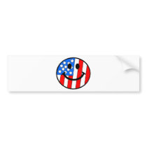 4th of July Smiley Bumper Sticker