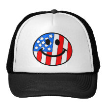 4th of July Smiley Mesh Hat