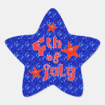 4th of July Smiley Stars Sticker