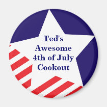 4th of July star stripe red white blue magnet magnets