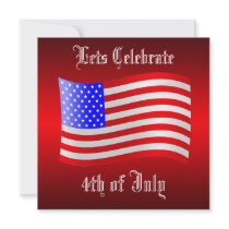 4th of July Stars And Stripes Party Invitations