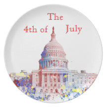 4th of July The Capitol building Washington Plate