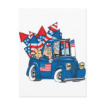 4th of July Uncle Sam In Pickup Postcards
