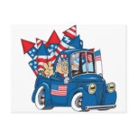 4th of July Uncle Sam In Pickup Postcards