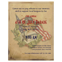 4th of July Vintage Girl with Flags