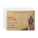 4th of July Vintage Liberty Girl with U.S. Flags invitations