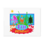 4th Undersea Adventure Birthday Tshirts Post Card