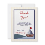 4x5 FLAT Thank you Card Ahoy Mate Sailboat Whale