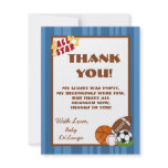 4x5 FLAT Thank you Card All-Star Blue Invitations