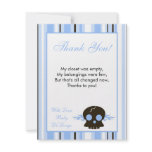 4x5 FLAT Thank You Card Boy Blue Punk Rocker Skull