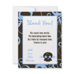 4x5 FLAT Thank You Card Boy Blue Punk Skull Flame