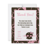 4x5 FLAT Thank You Card Girly Girl Pink Punk Skull invitations