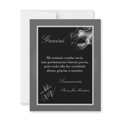 4x5 FLAT Thank you Card Mis XV Silver by AnnLeeDesigns