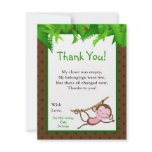 4x5 FLAT Thank you Card Monkey Swing Jungle Safari invitations
