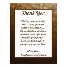 4x5 FLAT Thank You Card Winter Brown / Stars & Bub Personalized Invites