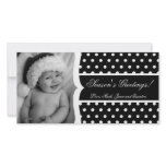4x8 Black Polka Dot Frame PHOTO Christmas Card