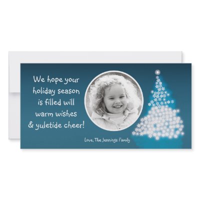 4x8 Blue XMAS Tree PHOTO Christmas Card by AnnLeeDesigns