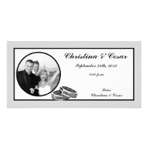 4x8 Engagement Photo Announcement His/Hers Diamond Custom Photo Card