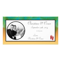 4x8 Engagement Photo Announcement His/Hers Sandals Custom Photo Card