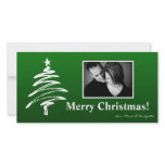 4x8 Green White XMAS TreePHOTO Christmas Card photo cards