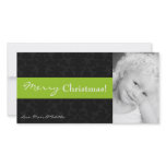 4x8 Lime Black Damask Frame PHOTO Christmas Card Photo Card Template