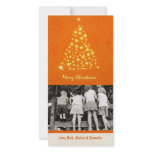 4x8 Orang Snowflake XMAS Tree PHOTO Christmas Card photo cards