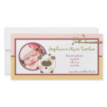 4x8 Photo Birth Announcement Abbys Farm Pink Girly Personalized Photo Card